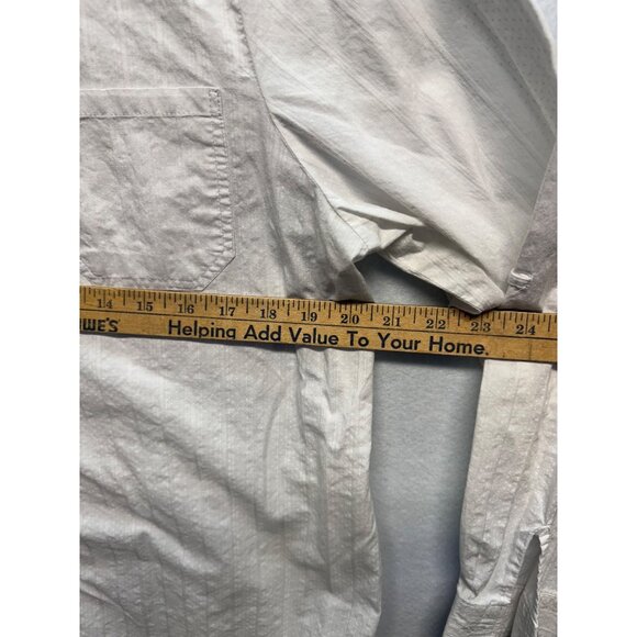 Dressbarn White Long-Sleeve Button-Down Shirt W/ Roll Tab Sleeves Womens 1X - Picture 7 of 10